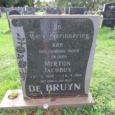 BRUYN Merton Jacobus, de 1920-1983