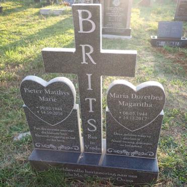 BRITS Pieter Matthys Marie 1944-2016 &amp; Maria Dorethea Magaritha 1944-2017