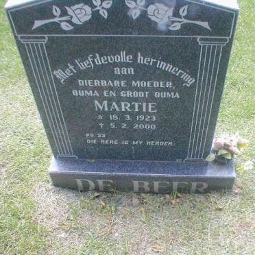 BEER Martie, de 1923-2000
