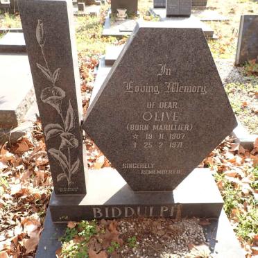 BIDDULPH Olive nee MARILLIER 1907-1971
