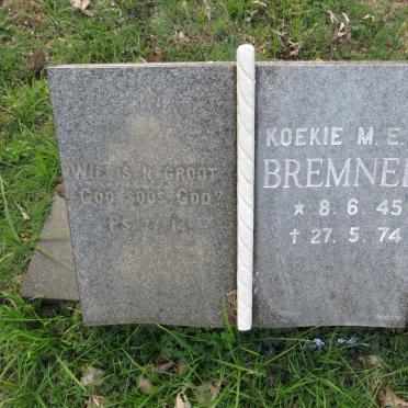 BREMNER Koekie M.E.A. 1945-1974