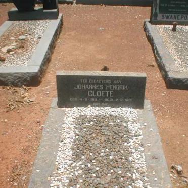 CLOETE Johannes Hendrik 1919-1961