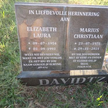 DAVIDTZ Marius Christiaan 1975-2021 &amp; Elizabeth Laura 1954-1993