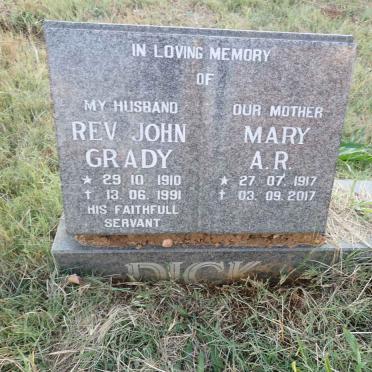 DICK John Grady 1910-1991 &amp; Mary A.R. 1917-2017