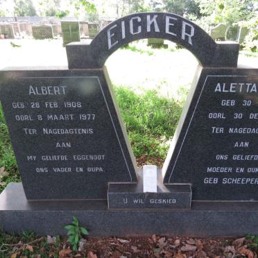 EICKER Albert 1908-1977 &amp; Aletta Maria SCHEEPERS 1915-2000
