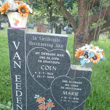 EEDEN Coen, van 1932-2004 &amp; Marie 1936-2006