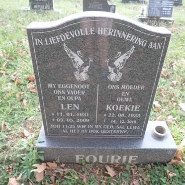 FOURIE Len 1931-2009 &amp; Koekie 1933-2010