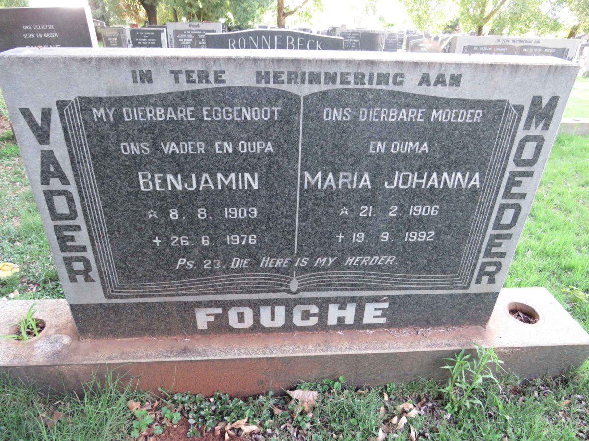 FOUCHÉ Benjamin 1909-1976 &amp; Maria Johanna 1906-1992