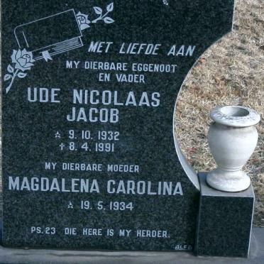 FUCHS Ude Nicolaas Jacob 1932-1991 &amp; Magdalena Carolina 1934-