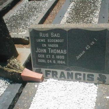 FRANCIS John Thomas 1899-1964