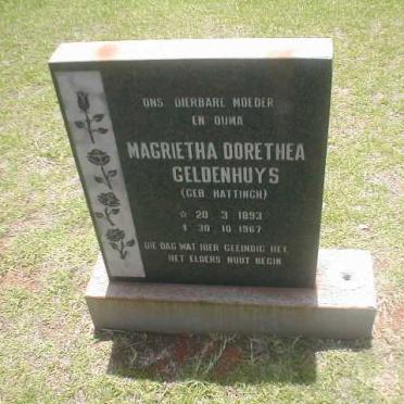 GELDENHUYS Magrietha Dorethea nee HATTINGH 1893-1967