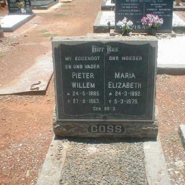 GOSS Pieter Willem 1885-1963 &amp; Maria Elizabeth 1892-1979