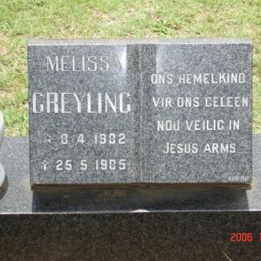 GREYLING Melissa 1982-1985