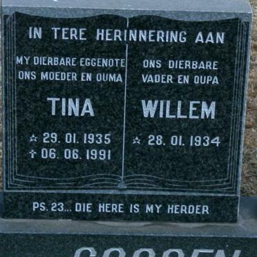 GOOSEN Willem 1934- &amp; Tina 1935-1991