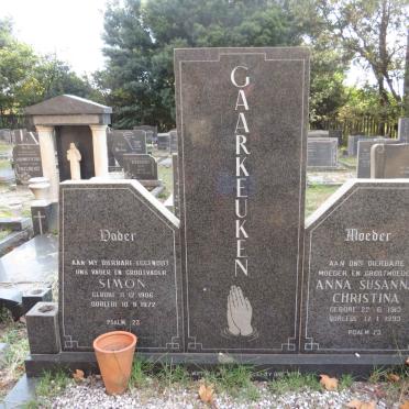 GAARKEUKEN Simon 1906-1972 &amp; Anna Susanna Christina 1913-1993