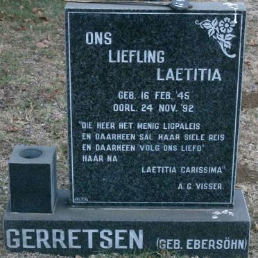 GERRETSEN Laetitia nee EBERSÖHN 1945-1992