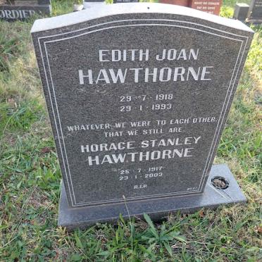 HAWTHORNE Horace Stanley 1917-2003 &amp; Edith Joan 1918-1993