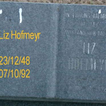 HOFMEYR Liz 1948-1992