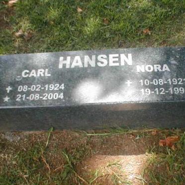 HANSEN Carl 1924-2004 &amp; Nora 1921-1996