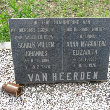 HEERDEN Schalk Willem Johannes, van 1906-1976 &amp; Anna Magdalena Elizabeth 1908-1976
