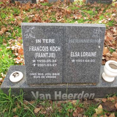 HEERDEN Francois Koch, van 1950-2001 &amp; Elsa Loraine 1951-