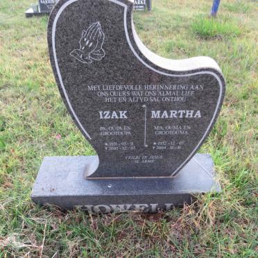 HOWELL Izak 1931-2005 &amp; Martha 1932-2004