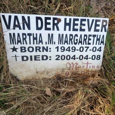 HEEVER Martha M. Margaretha, van der 1949-2004