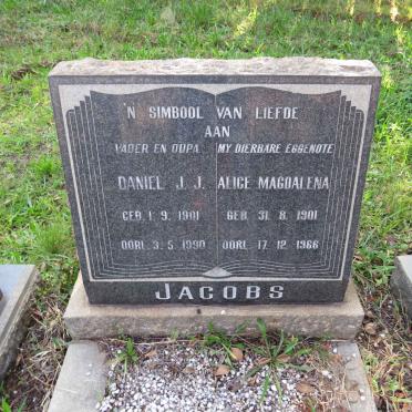 JACOBS Daniel J.J. 1901-1990 &amp; Alice Magdalena 1901-1966