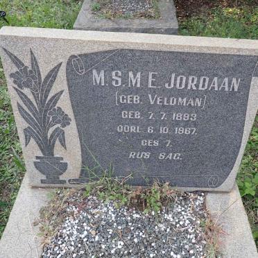JORDAAN M.S.M.E. nee VELDMAN 1893-1967