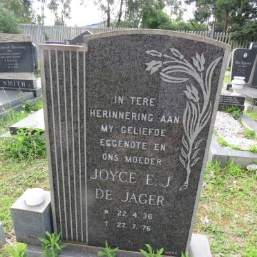 JAGER Joyce E.J., de 1936-1976