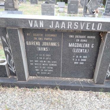 JAARSVELD Barend Johannes, van 1904-1975 &amp; Magdalena C. 1919-2006