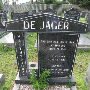 JAGER Matthys Johan, de 1931-2001