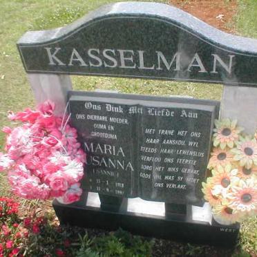 KASSELMAN Maria Susanna 1918-1997