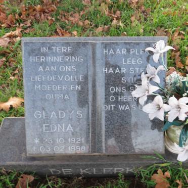 KLERK Gladys Edna, de 1921-1998