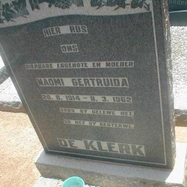 KLERK Naomi Gertruida, de 1914-1962