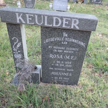 KEULDER Johannes 1933-2008 &amp; Rosa M.E. 1939-1995