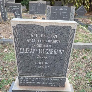 KLERK Elizabeth Caroline, de 1924-1971