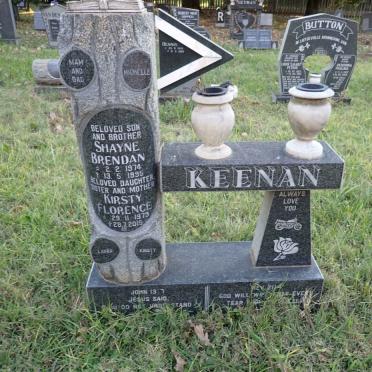KEENAN Shayne Brendan 1974-1995 &amp; Kirsty Florence 1979-2015
