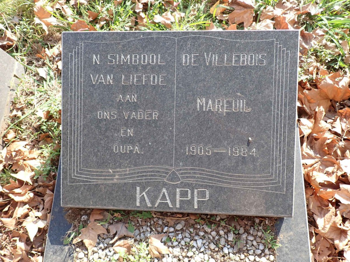 KAPP De Villebois Mareuil 1905-1984