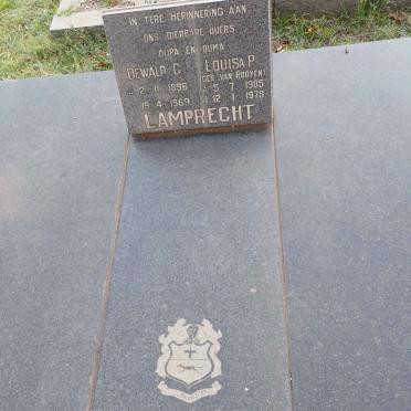 LAMPRECHT Dewald C. 1896-1969 &amp; Louisa P. VAN ROOYEN 1905-1978