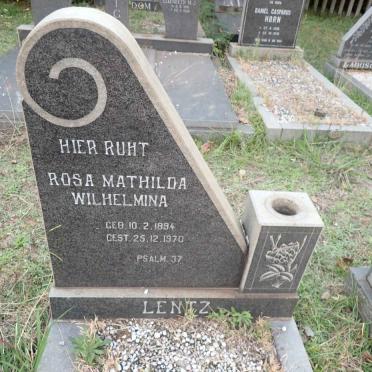 LENTZ Rosa Mathilda Wilhelmina 1894-1970