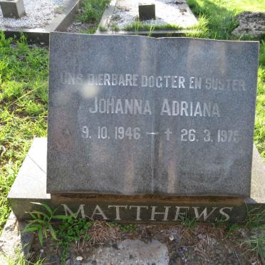 MATTHEWS Johanna Adriana 1946-1975