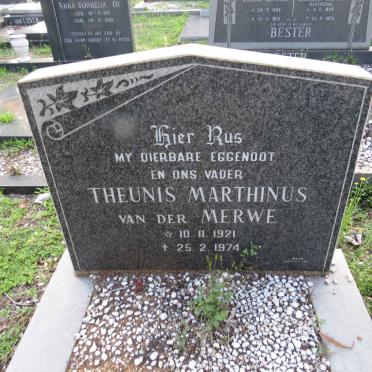 MERWE Theunis Marthinus, van der 1921-1974