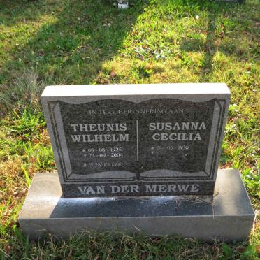MERWE Theunis Wilhelm, van der 1925-2004 &amp; Susanna Cecilia 1930-