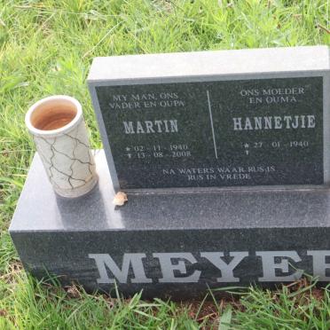 MEYER Martin 1940-2008 &amp; Hannetjie 1940-