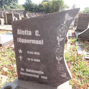 MERWE Aletta C., van der nee OPPERMAN 1925-2008