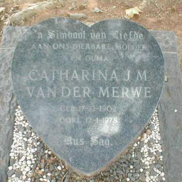 MERWE Catharina J.M., van der 1902-1978