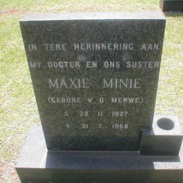 MINIE Maxie nee V.D. MERWE 1927-1968