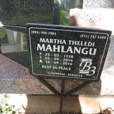 MAHLANGU Martha Theledi 1938-2016