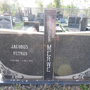 MERWE Jacobus Petrus, van der 1918-1974